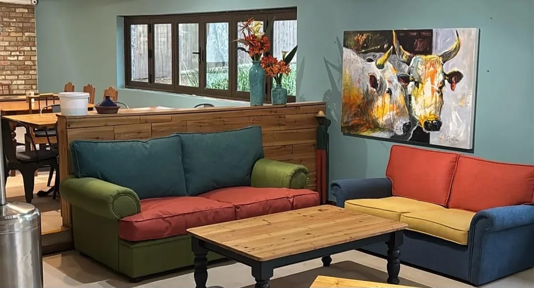 After: vibrant sofa