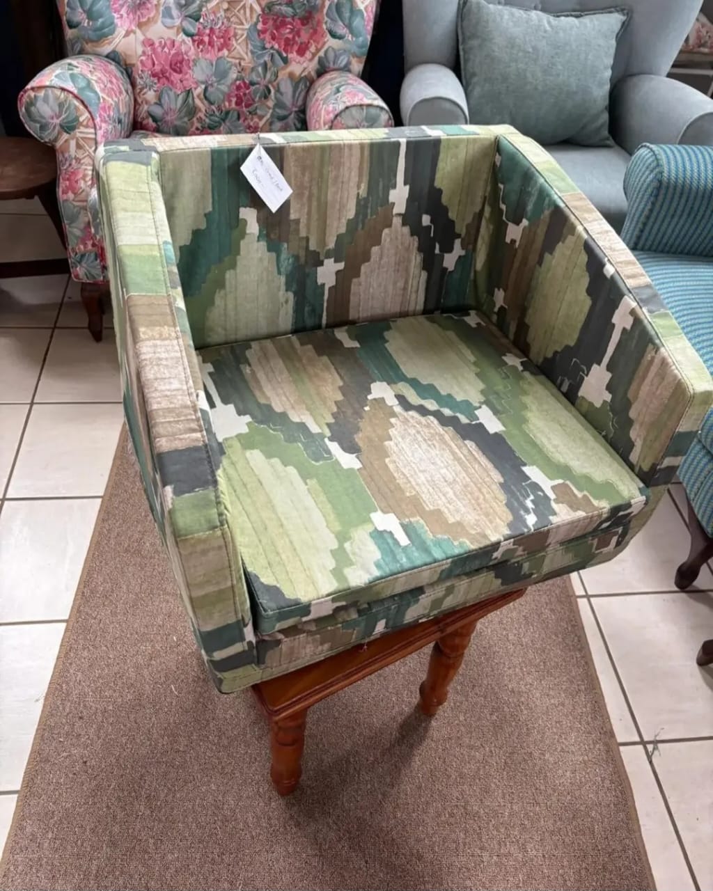 Re-upholstered children's chair from Amber's