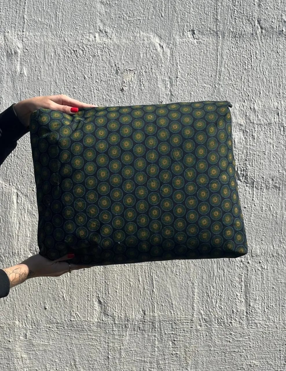 Bean bag lap tray with fabric top